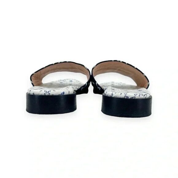 Hill House The City Slide in Navy Embroidery - Blue Floral Mule Sandals sz 41 - Picture 6 of 10